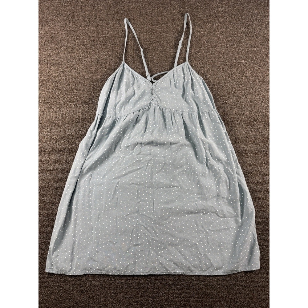 LA Hearts Polka Dot Babydoll Camisole Top Blue White Medium Adjustable Straps